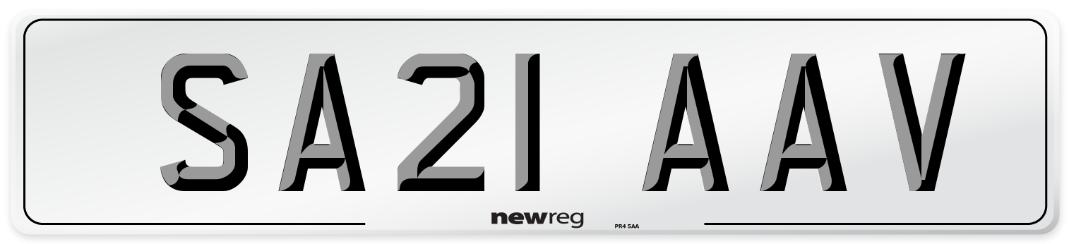 SA21 AAV Number Plate from New Reg